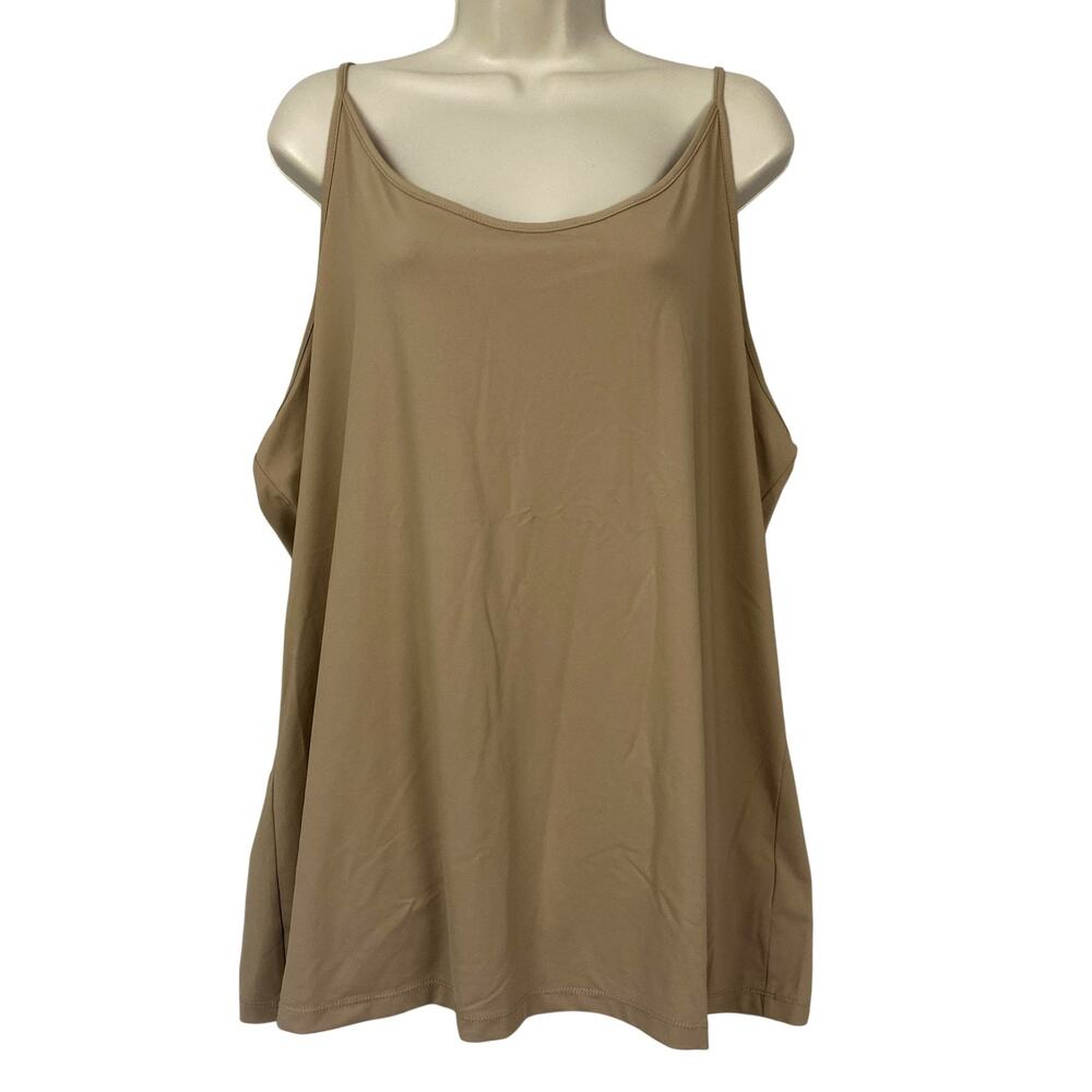 Susan Graver Liquid Knit Tank Top Womens‎ 3X Smoothing Essentials Neutral Tan